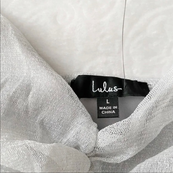 NWT Lulu’s Silver Ruched Mini Dress - Picture 7 of 10